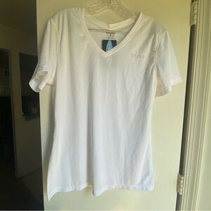Tesla‎ White V-Neck Woman’s  X-Large Performance Tee